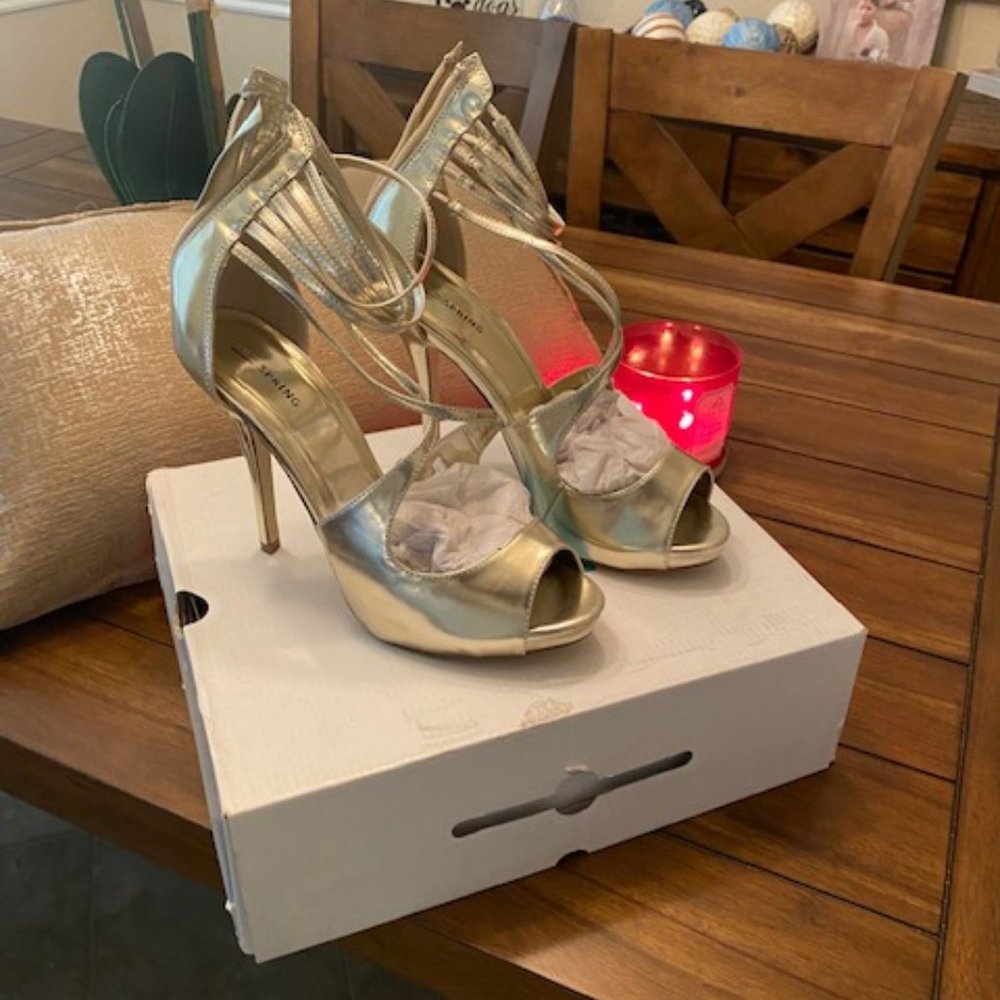 Call it Spring Heels -Size 10 Gold